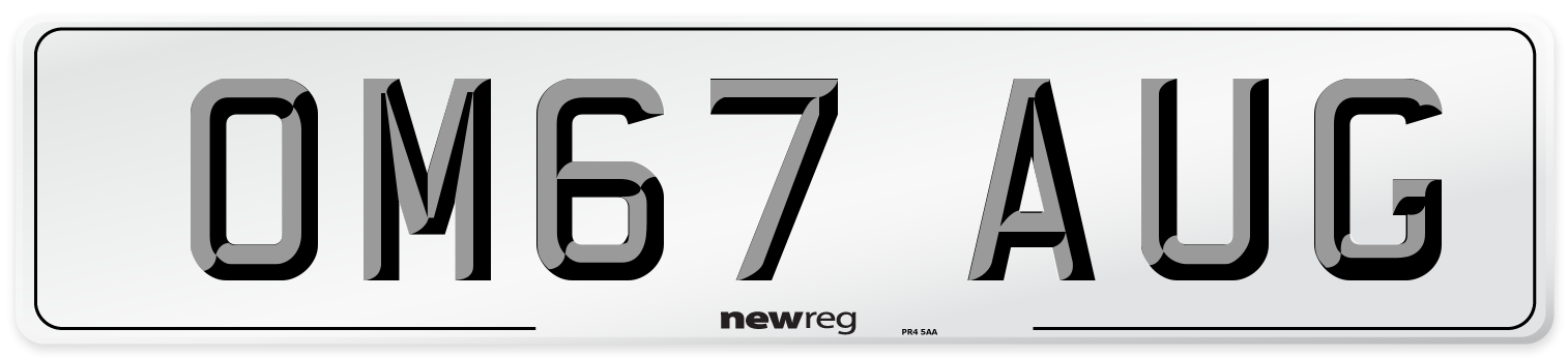 OM67 AUG Number Plate from New Reg